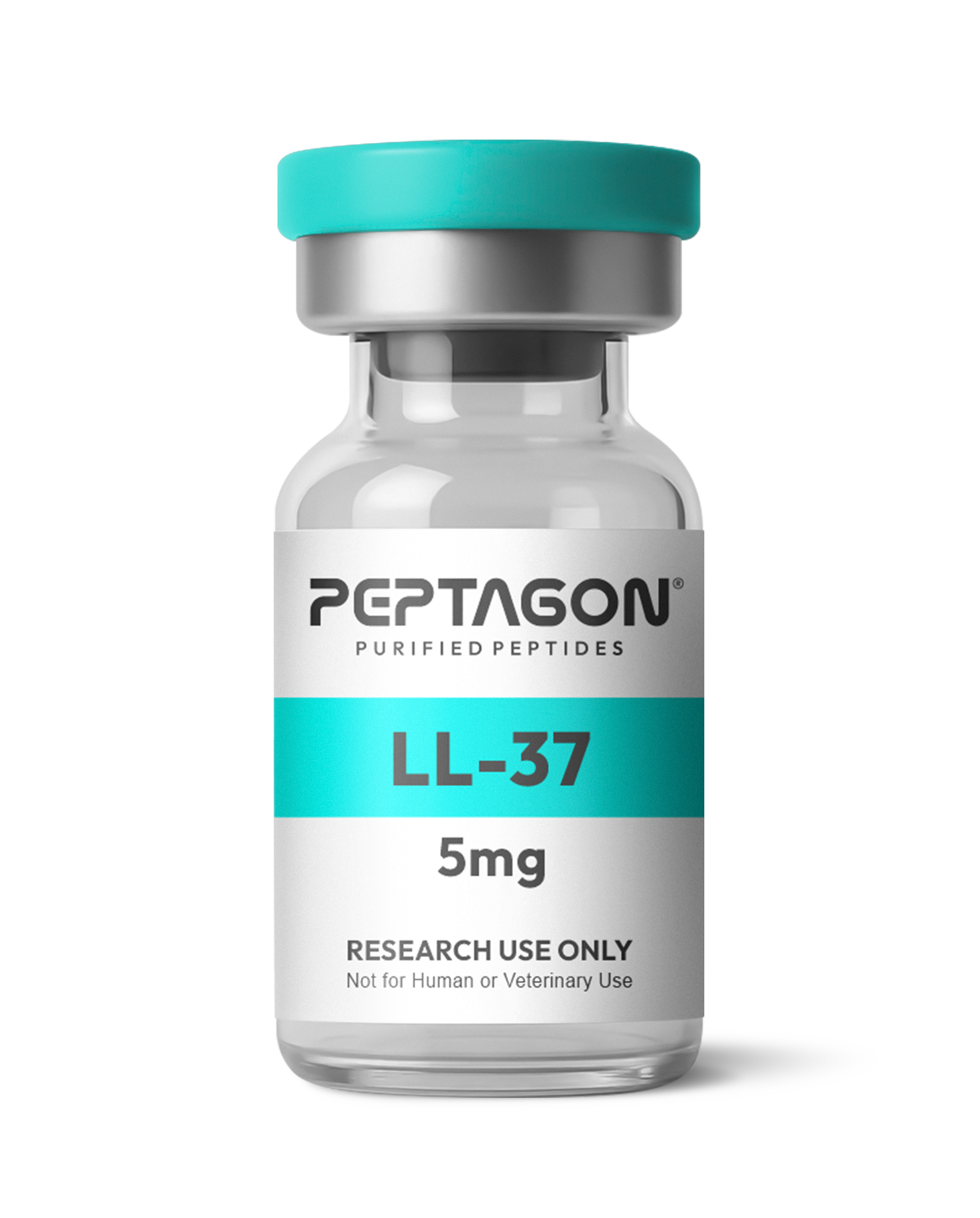 Peptagon LL-37 5mg vial with a teal cap